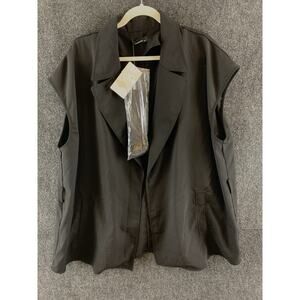Women's Vest Jacket Sleeveless Fashion Black Size 2XL NWT